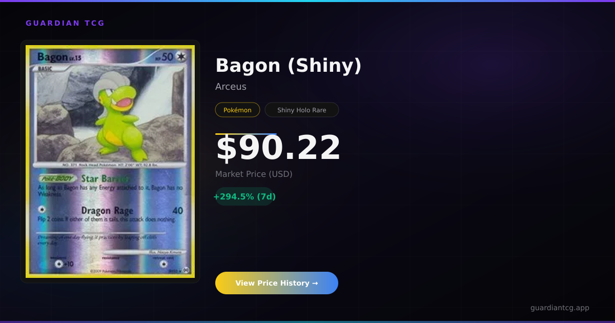 bagon pokemon card value Trading Game Platinum Arceus Common #52 Evolves from null Type Bagon (EX Dragon 23) -