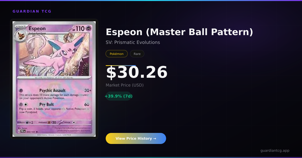 Espeon (Master Ball Pattern) (holo) #033/131 | Guardian TCG