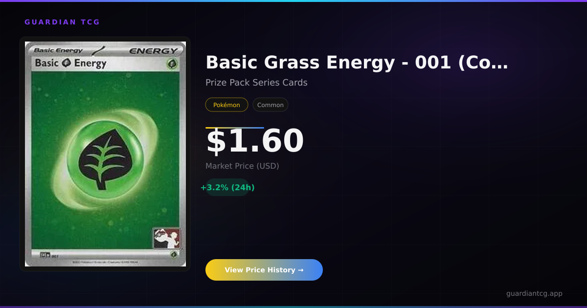 Basic Grass Energy - 001 (Cosmos Holo) Price — $1.48 (Prize Pack Series ...