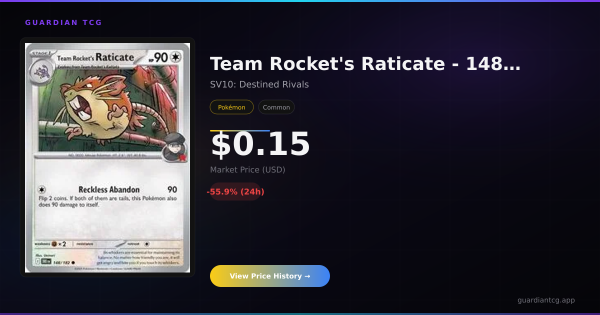 Rocket Raticate Team Rocket's Raticate Price — $0.15 (Destined Rivals, April 2026 ...