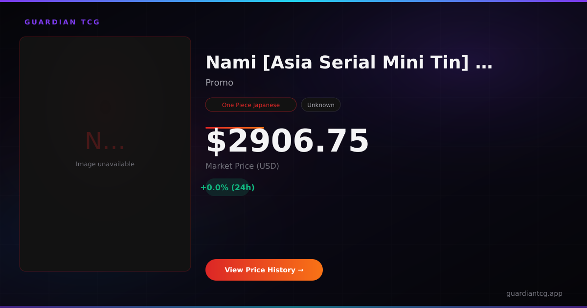 Nami [Asia Serial Mini Tin] P-112 Price — $2906.75 (Promo, April 2026 ...