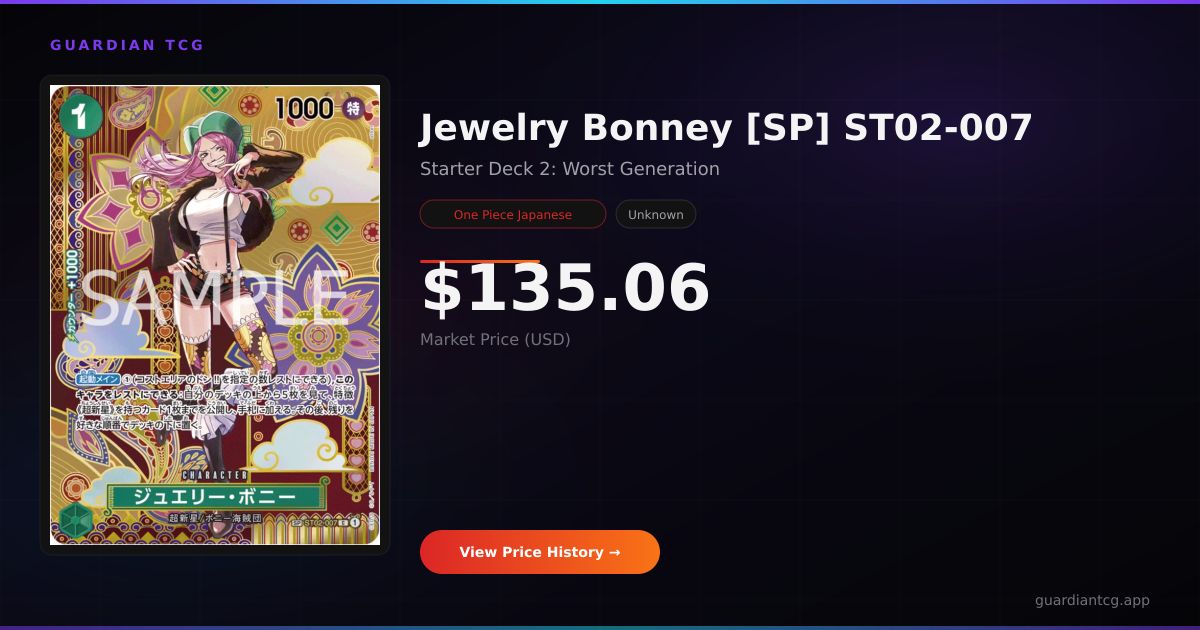 Jewelry Bonney [SP] ST02-007 Price — $135.06 (Starter Deck 2: Worst ...