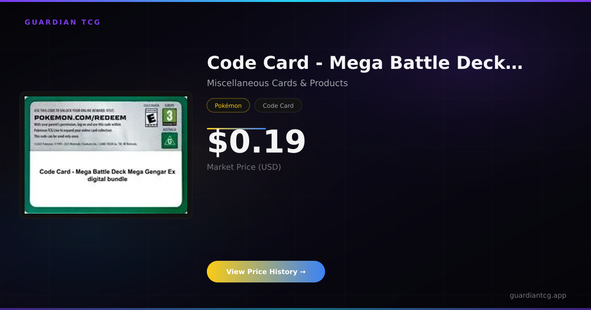 Code Card - Mega Battle Deck Mega Gengar Ex digital bundle Price — $0. ...
