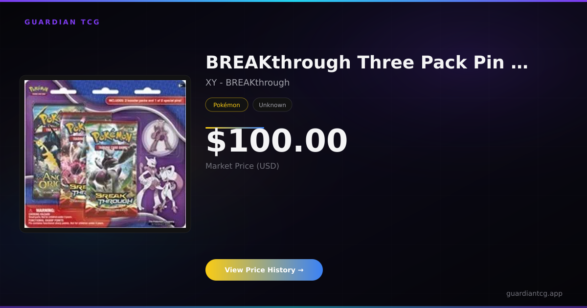 BREAKthrough Three Pack Pin Blisters [Mega Mewtwo X] Price — $123.63 ...