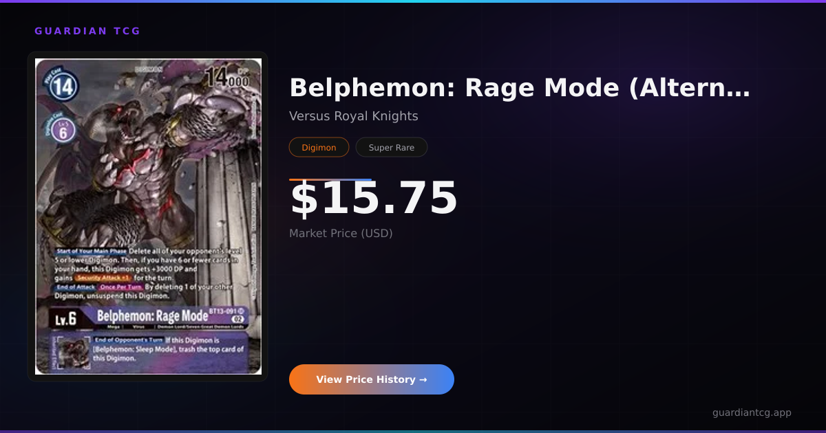 Belphemon: Rage Mode (Alternate Art) Price — $17.12 (Versus Royal ...